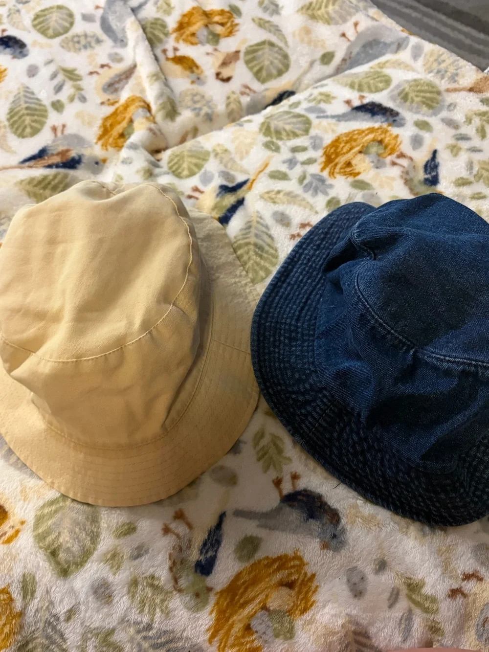 Mixit Reversible Bucket Hats in Cream and Navy